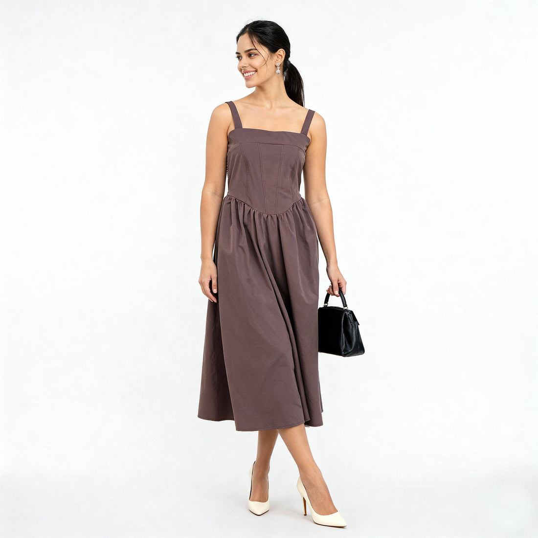 Strappy Knitted Flare Dress