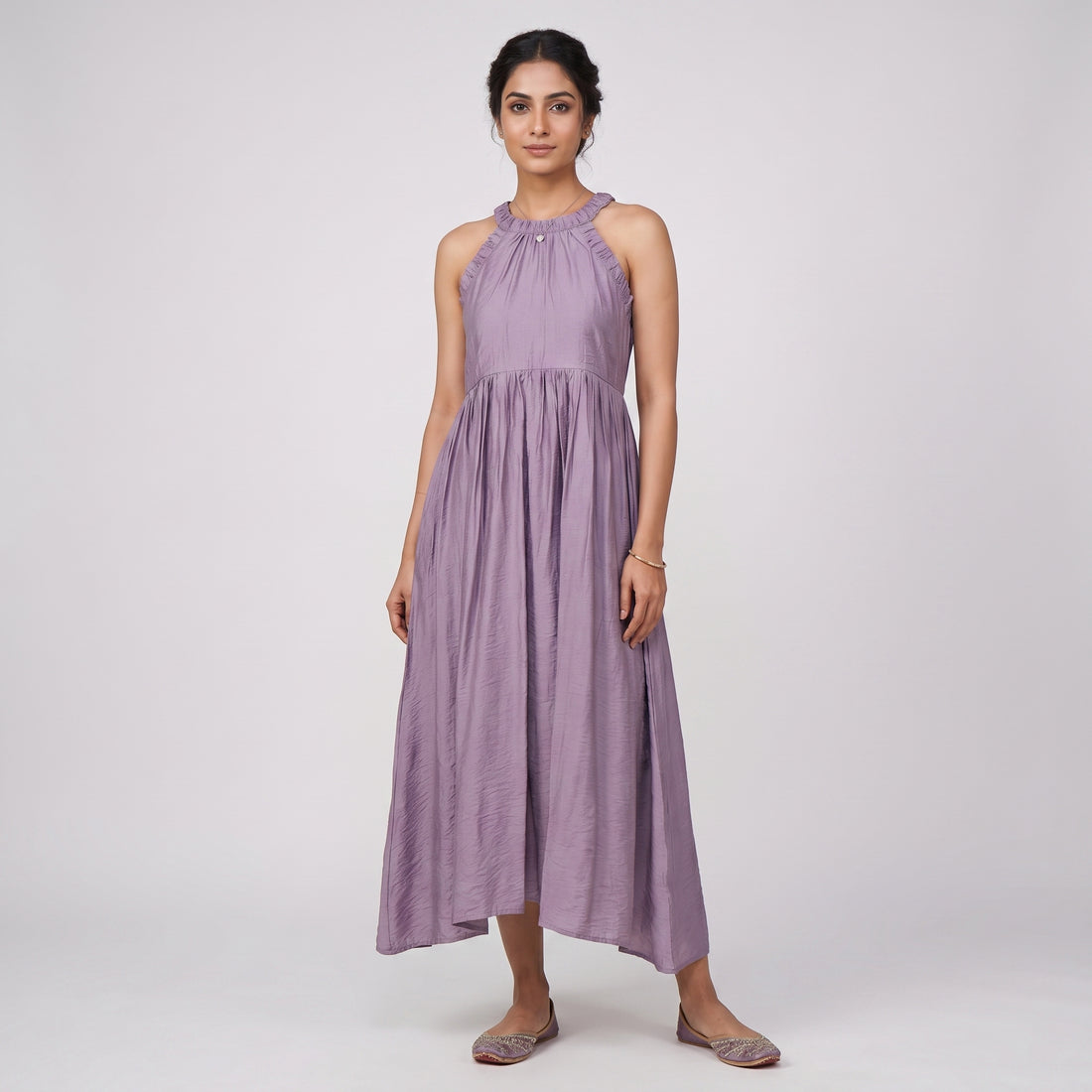 Halter Neck Flared Dress