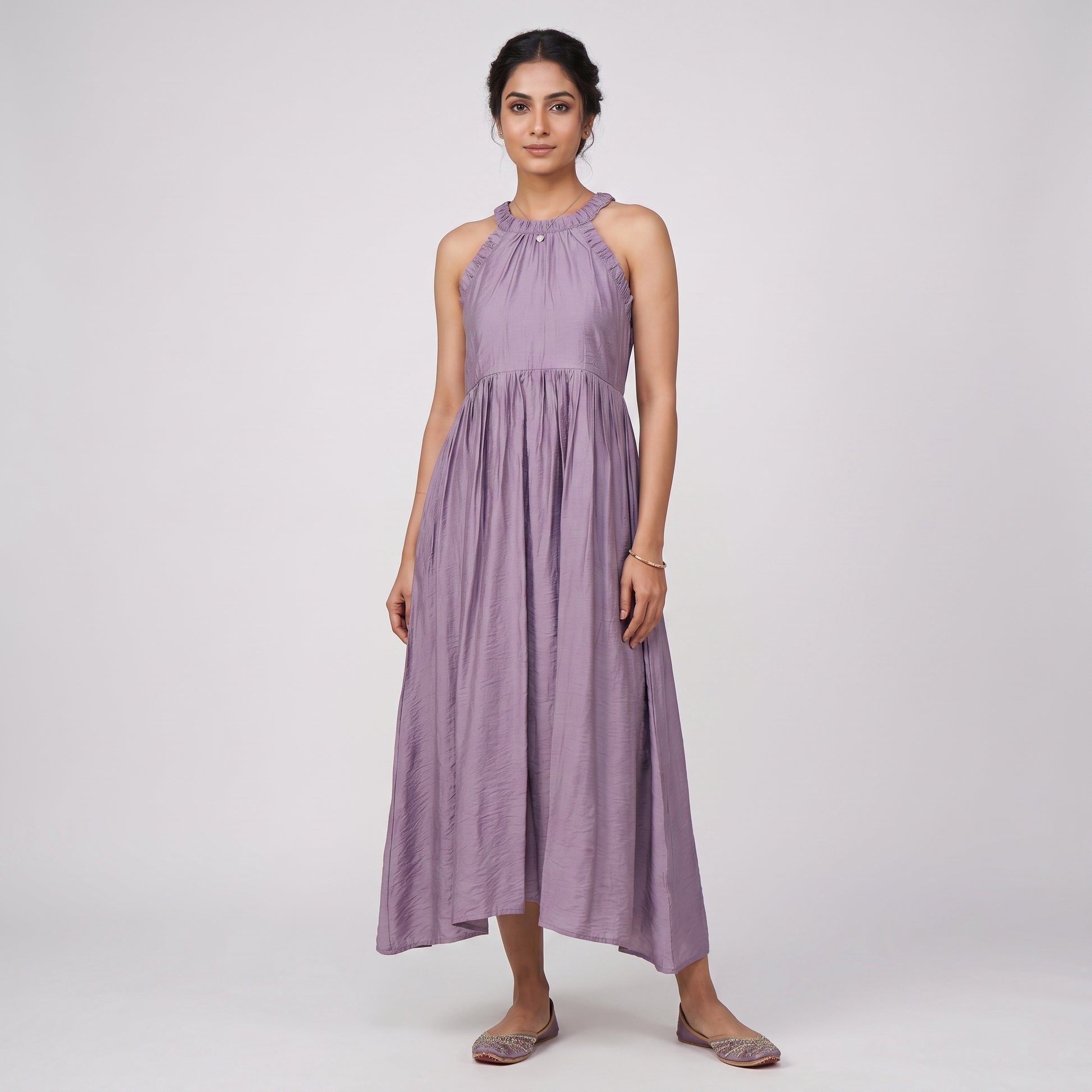 Halter Neck Flared Dress