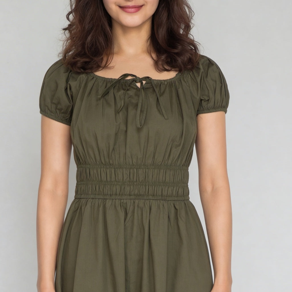 Cotton Puff Sleeve Dress