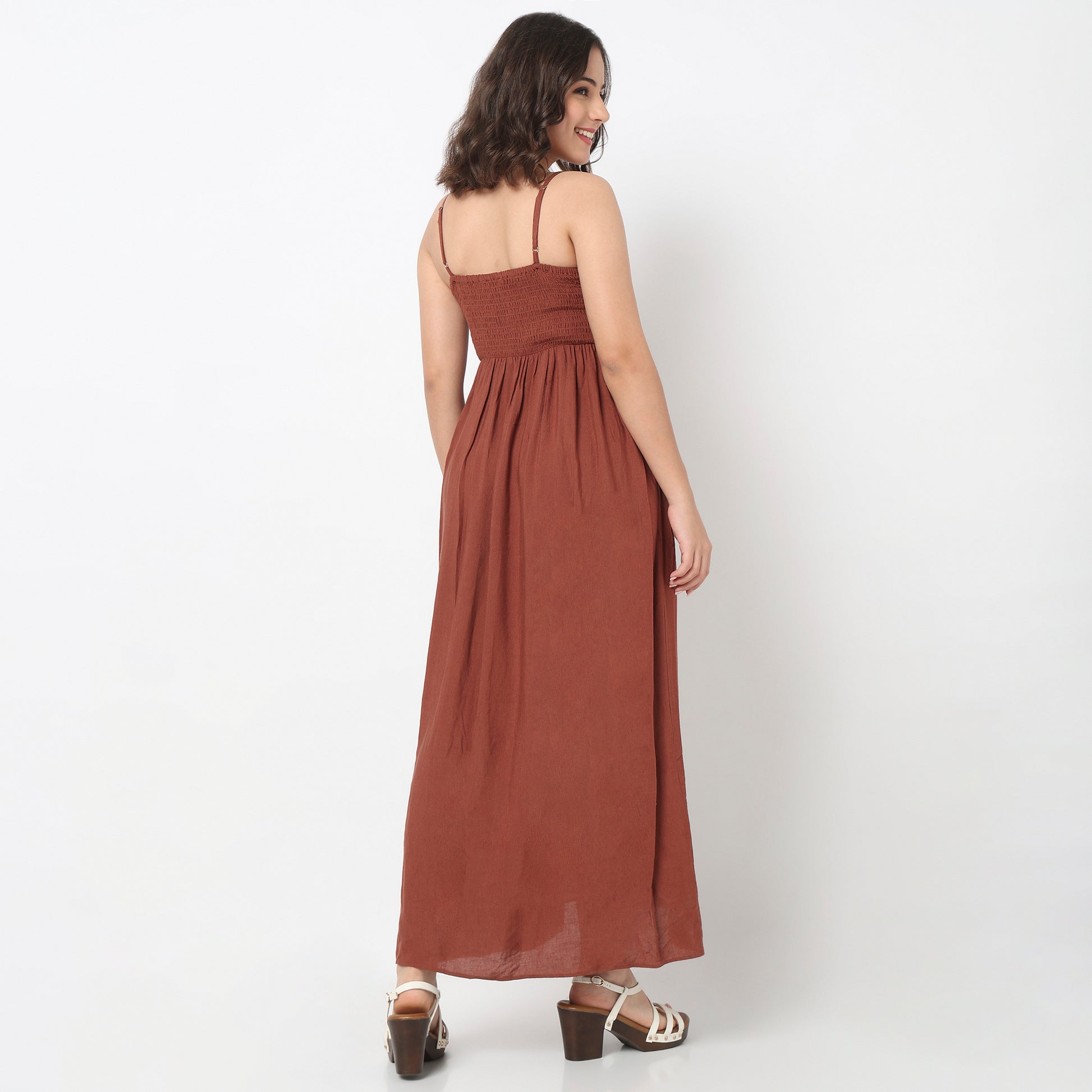 Embroidered Flared Strappy Dress