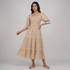 Cotton Embroidered Flared Dress