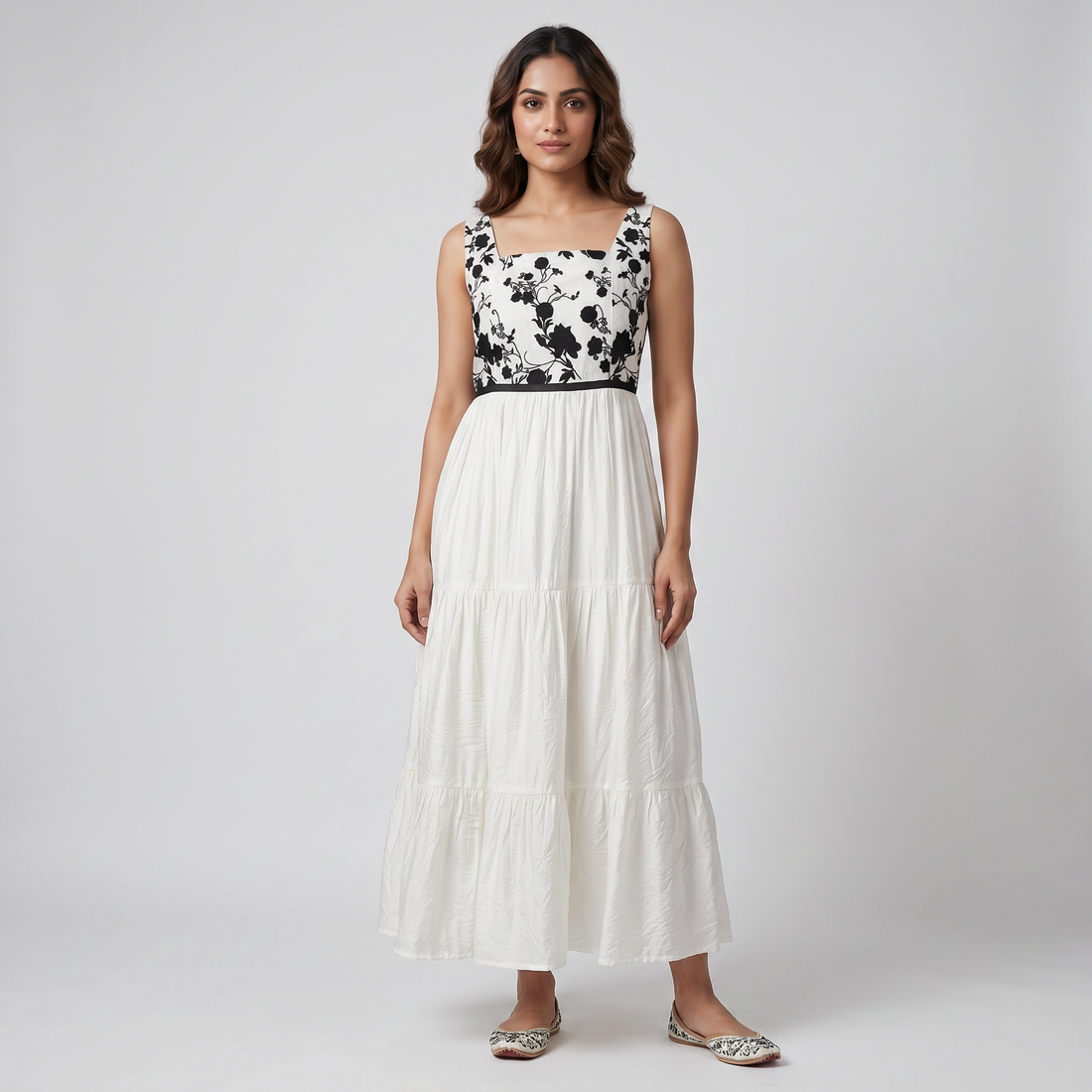 Embroidered Flared Dress