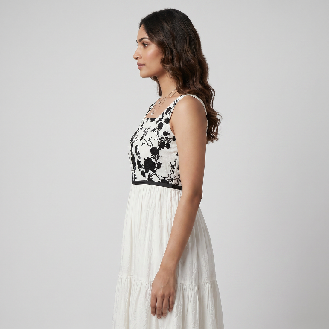 Embroidered Flared Dress
