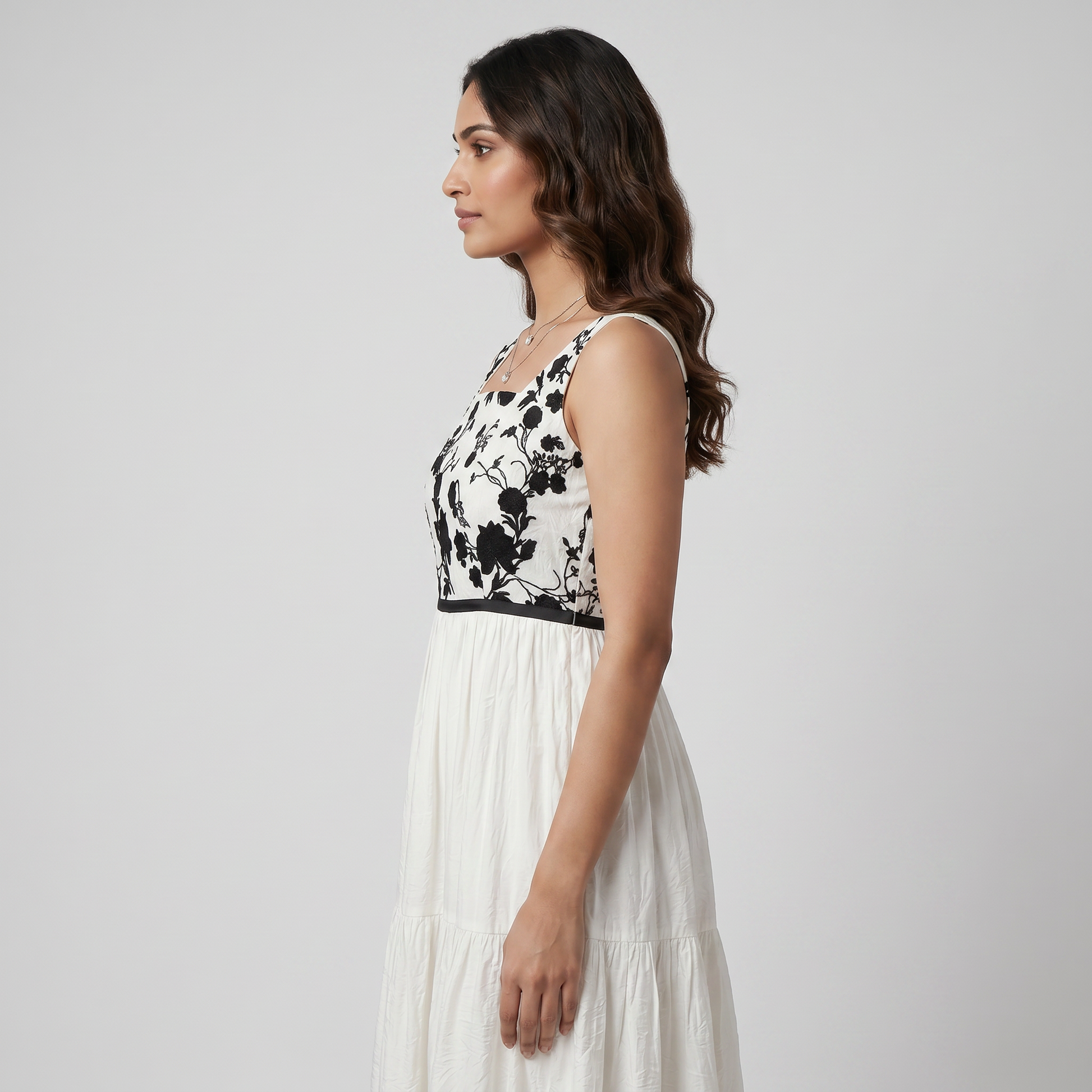 Embroidered Flared Dress