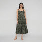 Embroidered Shoulder Straps Flared Dress