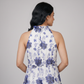 Printed Halter Neck Flared Dress