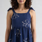 Embroidered Strappy Flared Dress