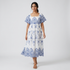 Cotton Embroidered Flared Dress