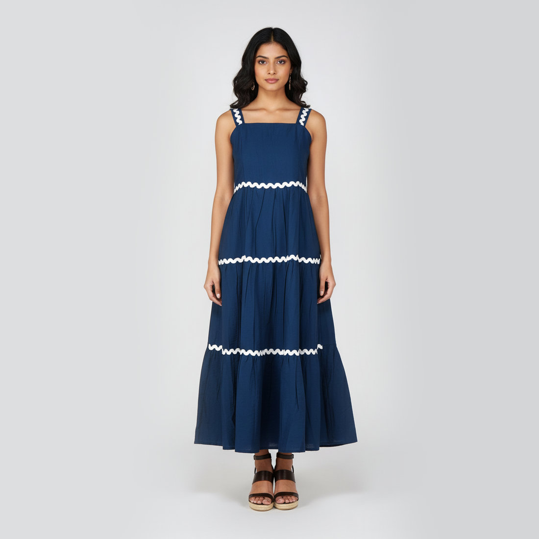 Woven Solid Sleeveless Dress
