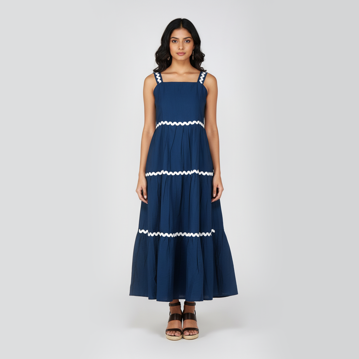Woven Solid Sleeveless Dress
