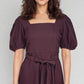 Polyester Elastane Solid Short Sleeve Dress
