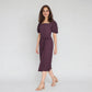 Polyester Elastane Solid Short Sleeve Dress