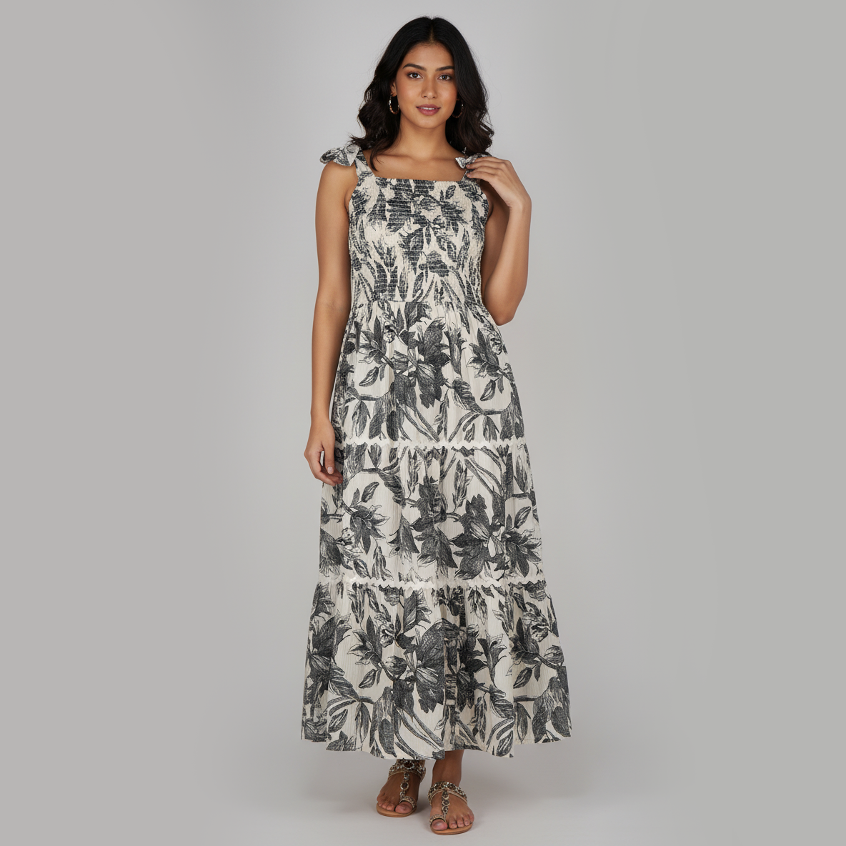 Knitted Printed Sleeveless Dress