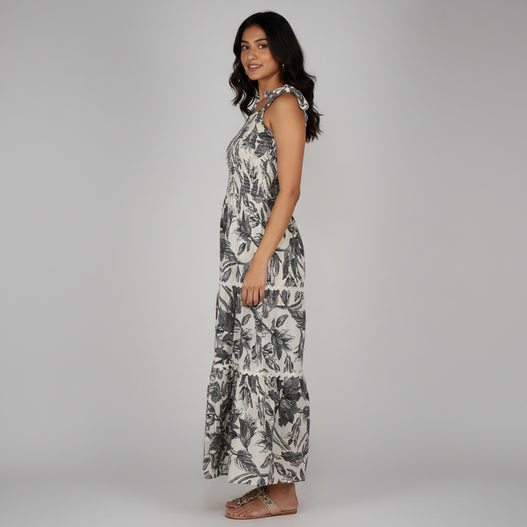 Knitted Printed Sleeveless Dress