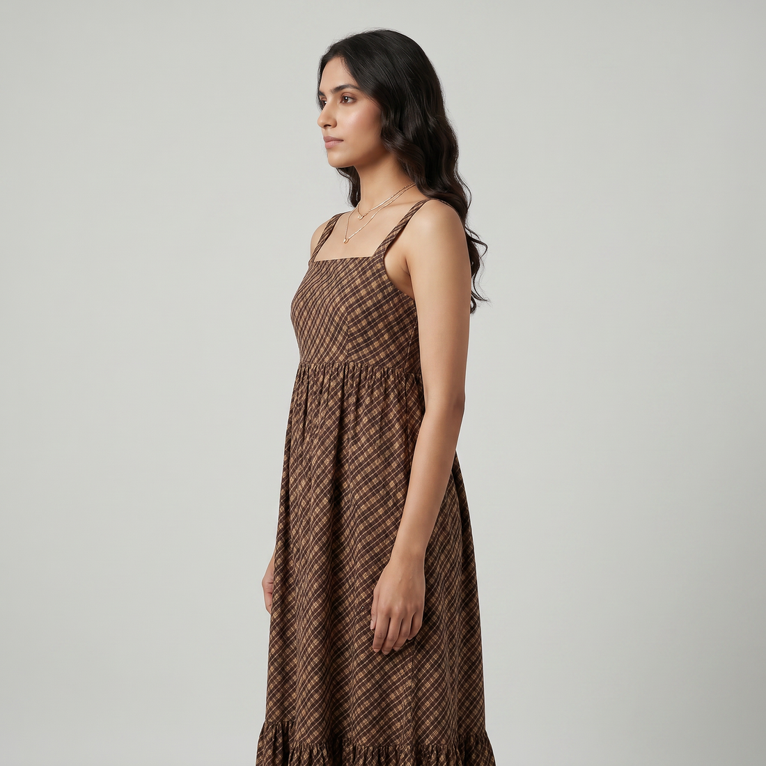 Checkered Flared Dress