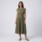 Cotton Solid Flared Dress