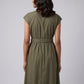 Cotton Solid Flared Dress