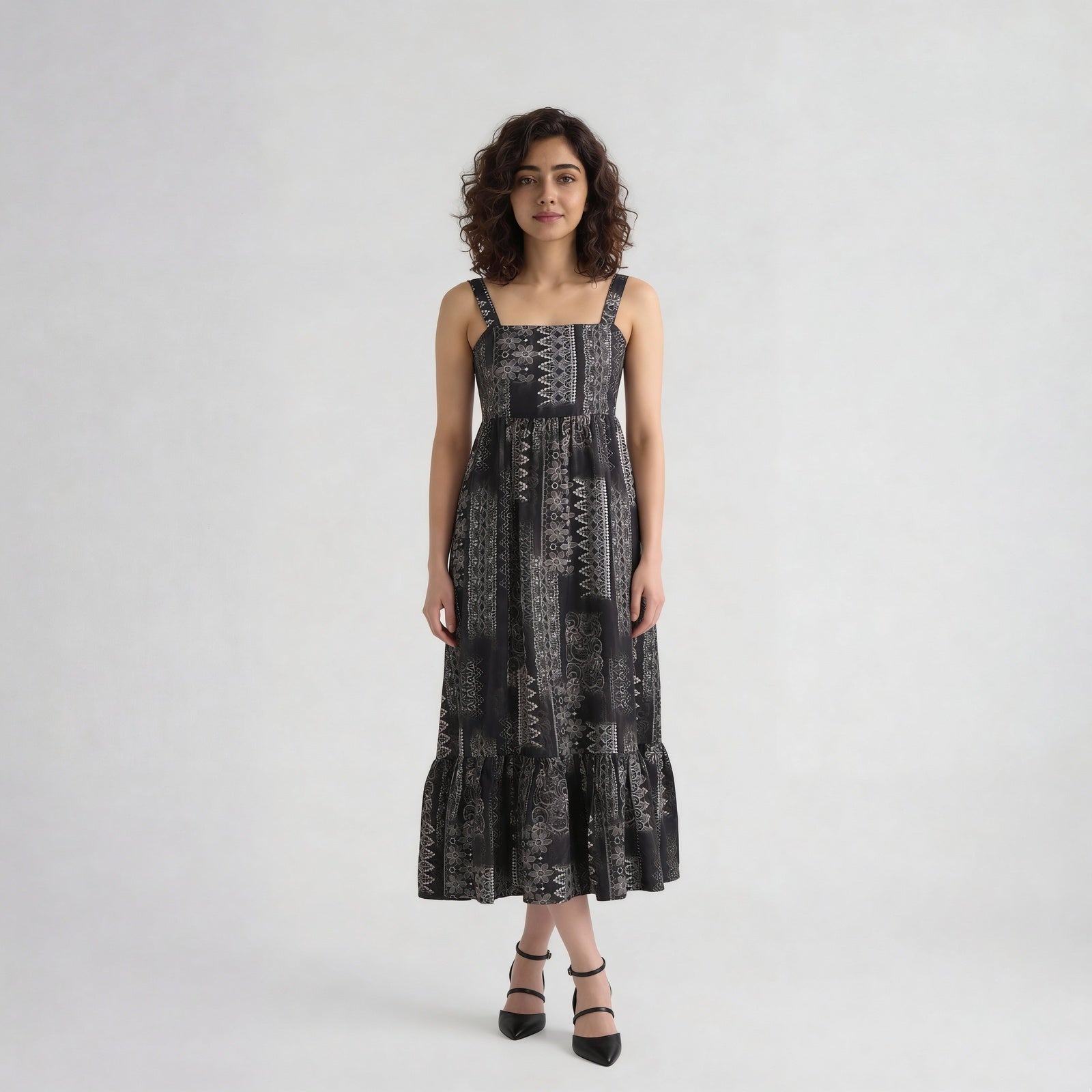 Printed Flared Dress