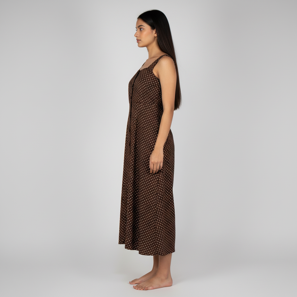 Woven Polka Dot Strappy Dress