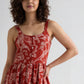 Floral U-Neck Flared Dress