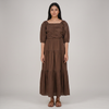 Cotton Solid Flared Dress