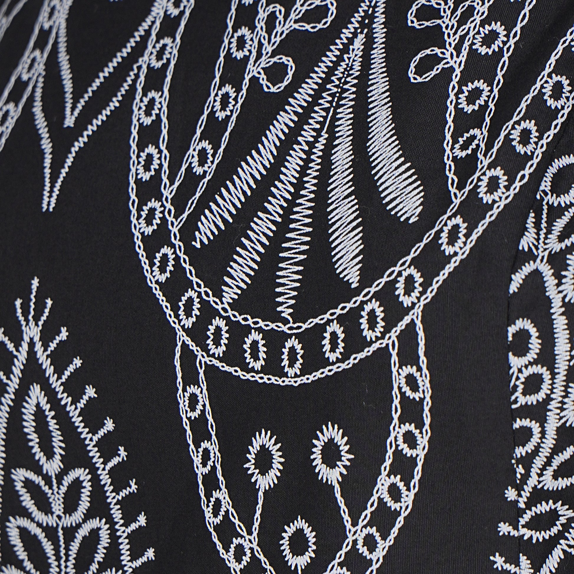 Cotton Embroidered Flared Dress