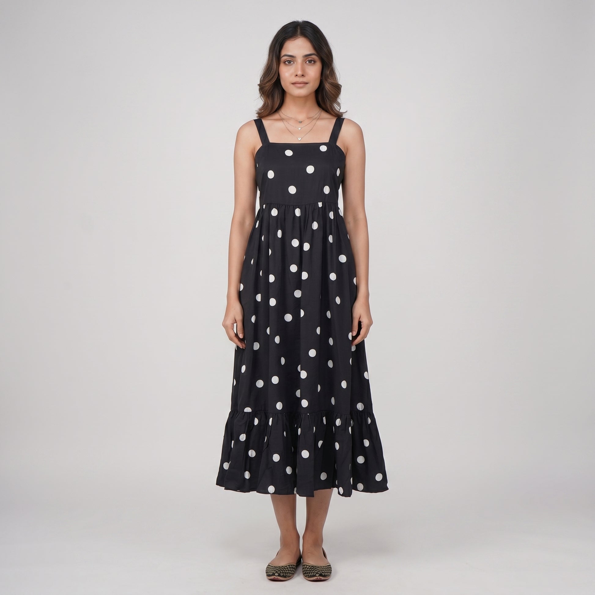 Polka Dot Flared Dress