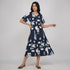 Printed V-Neck Flared Dress
