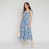 Printed Shoulder Strappy Flared Dress