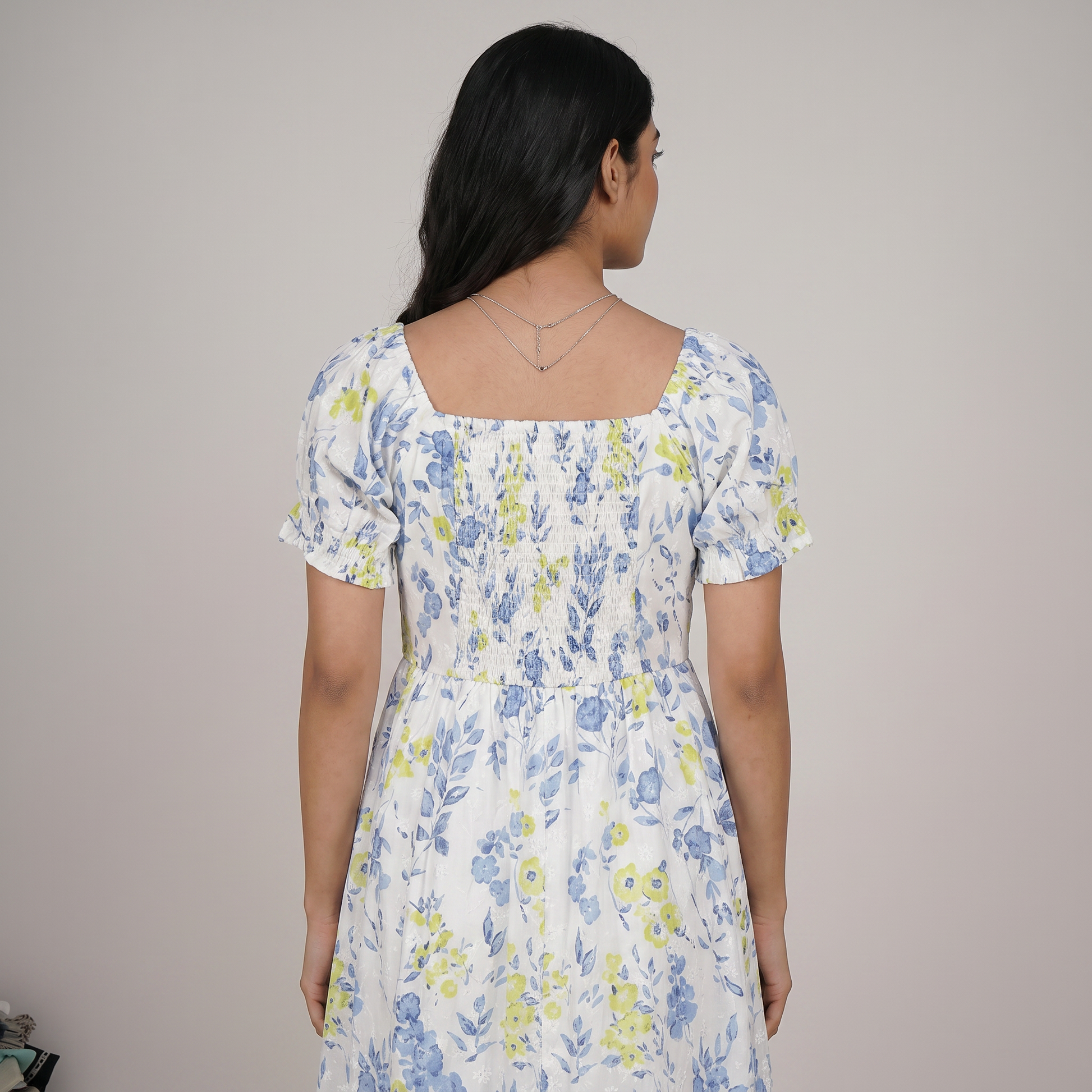 Cotton Printed Flared Dress
