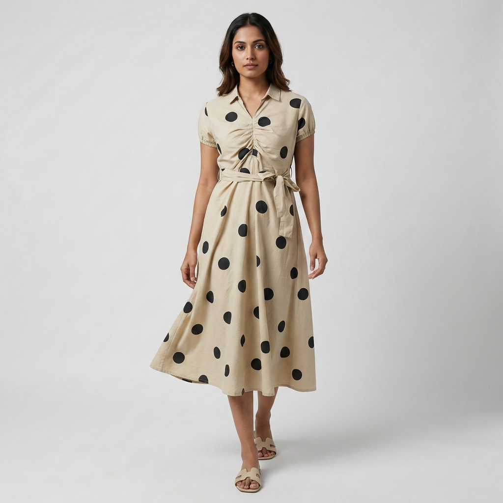 Polka Dot Flare Fit Dress