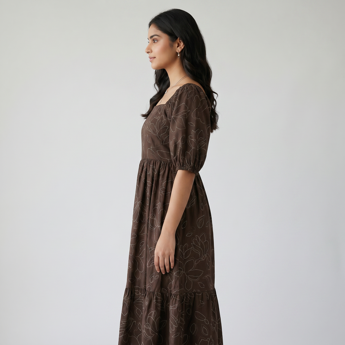 Embroidered Flared Dress