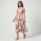 Printed Sleeveless Flared Dress