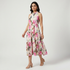 Printed Sleeveless Flared Dress