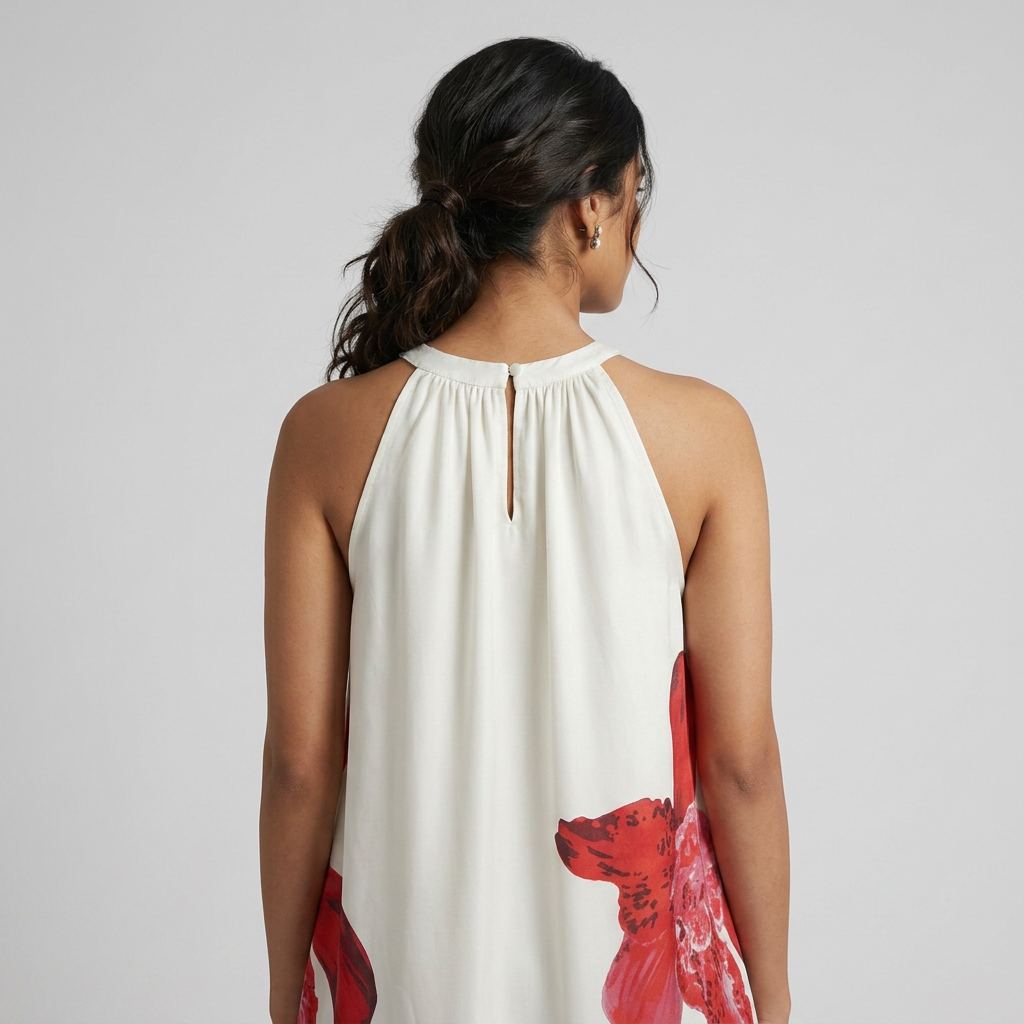 Floral Sleeveless Flared Dress
