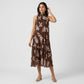 Printed Halter Neck Flared Dress