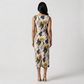 Printed Cowl Neck Slim Dress