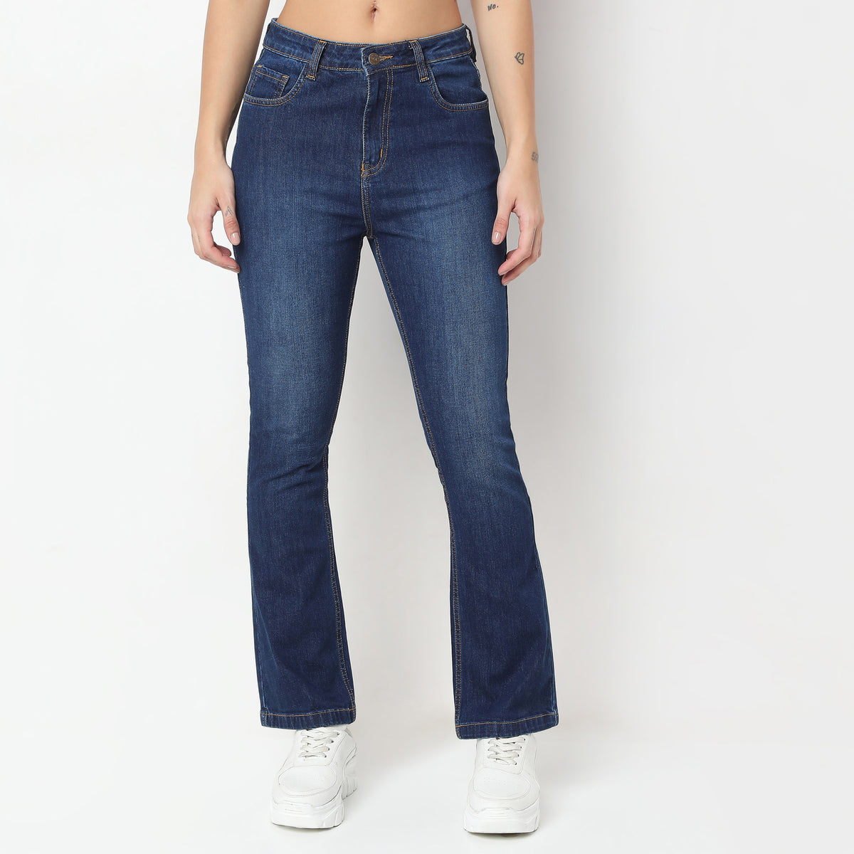 Highwaist Bootcut Clean Look High Rise Jeans