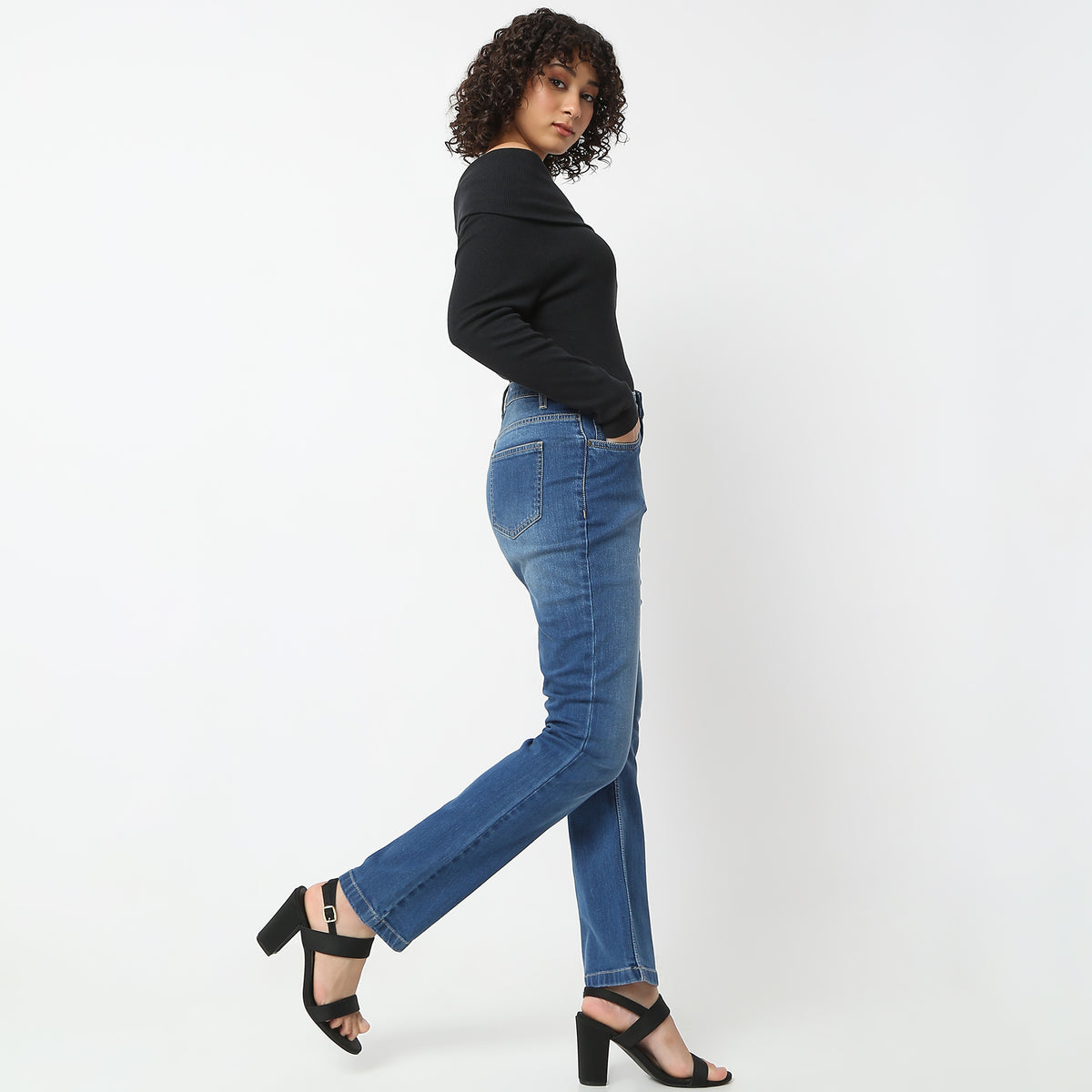 Highwaist Bootcut Clean Look High Rise Jeans