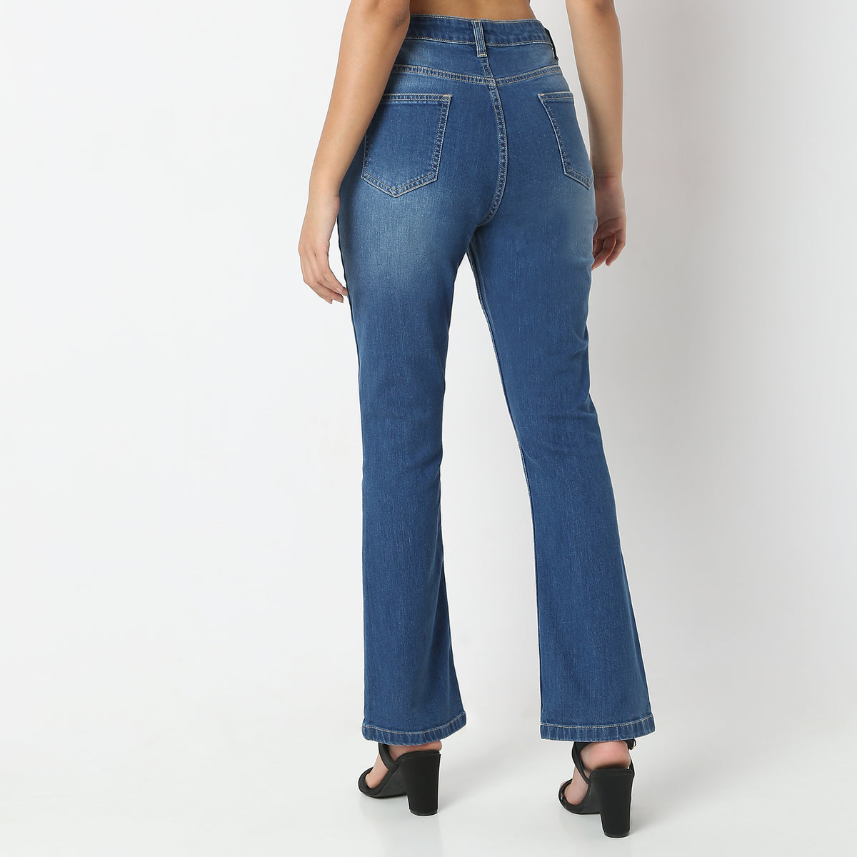 Highwaist Bootcut Clean Look High Rise Jeans