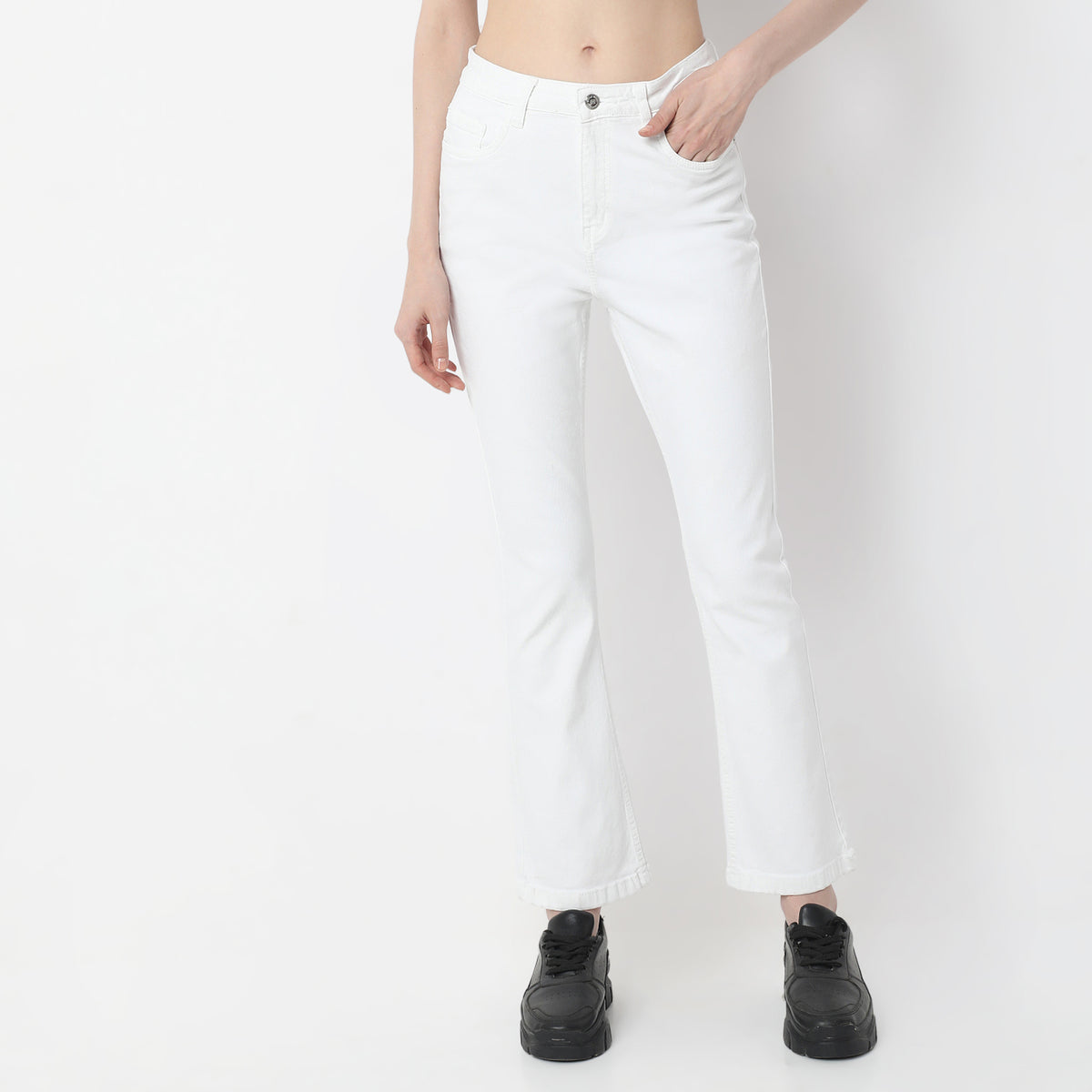 Highwaist Bootcut Clean Look High Rise Jeans