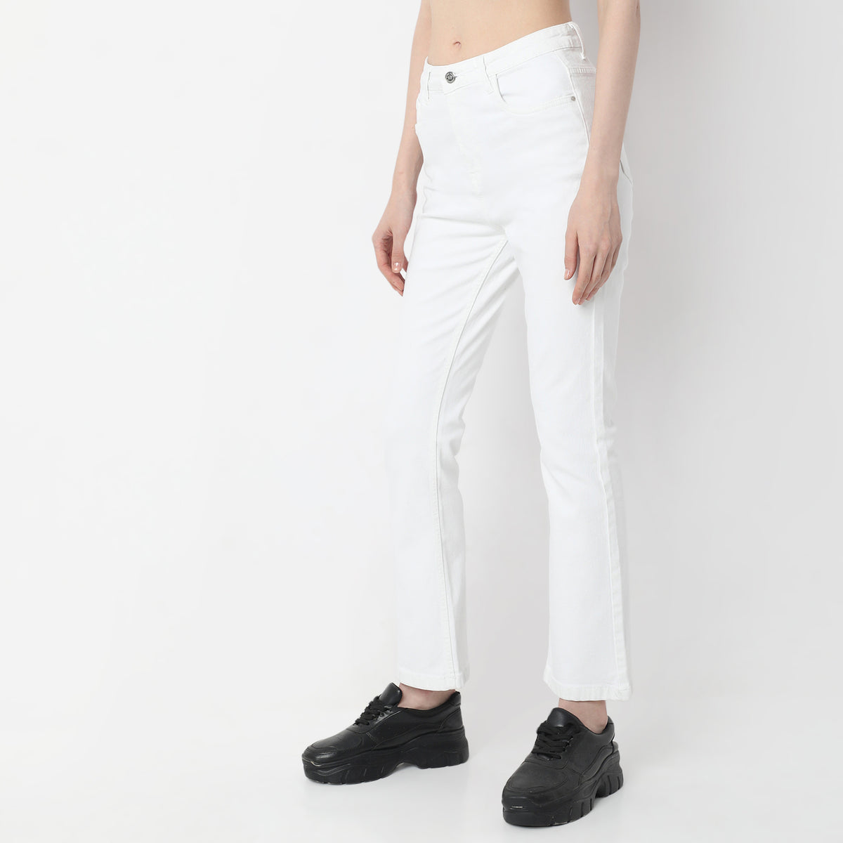 Highwaist Bootcut Clean Look High Rise Jeans