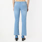 Boot Cut Solid Ankle Length Low Rise Jeans