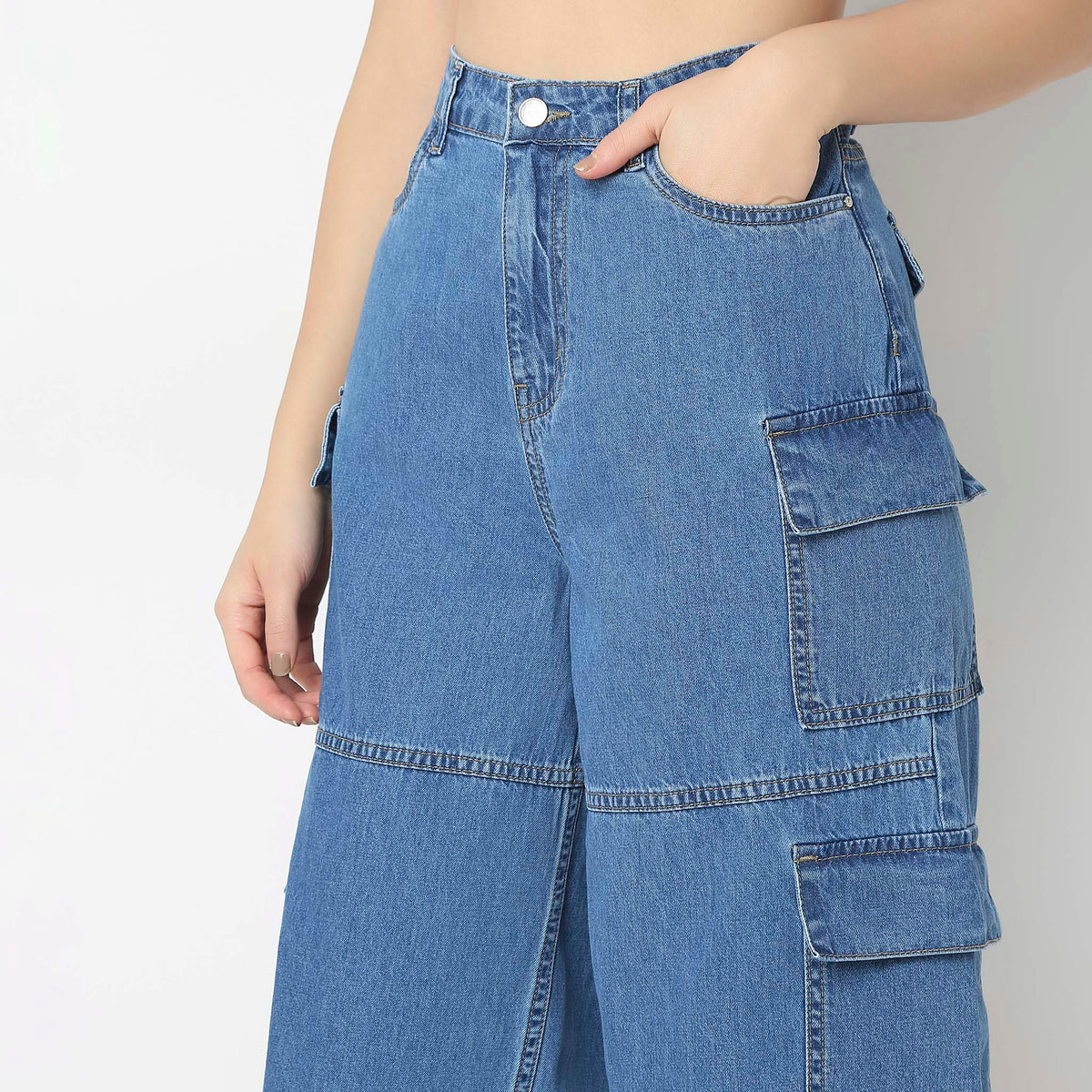 Cargo Fit High Rise Jeans