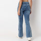Frilled Highwaist Bootcut Look Jeans