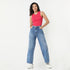Highwaist Straight Fit Patch Denim