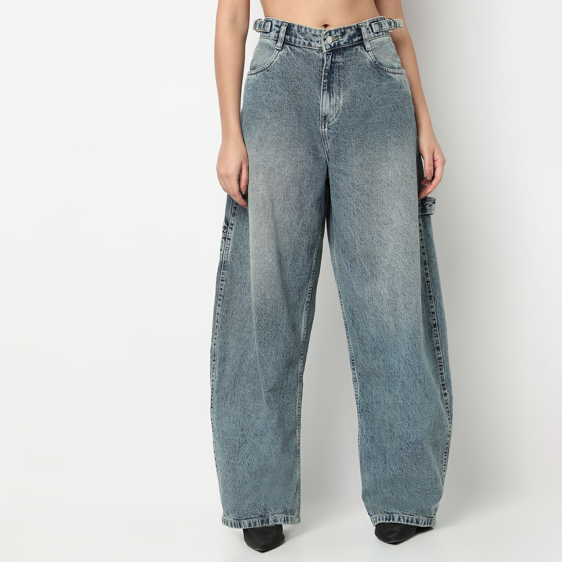 Low waist Barrel Fit Street Look Jeans