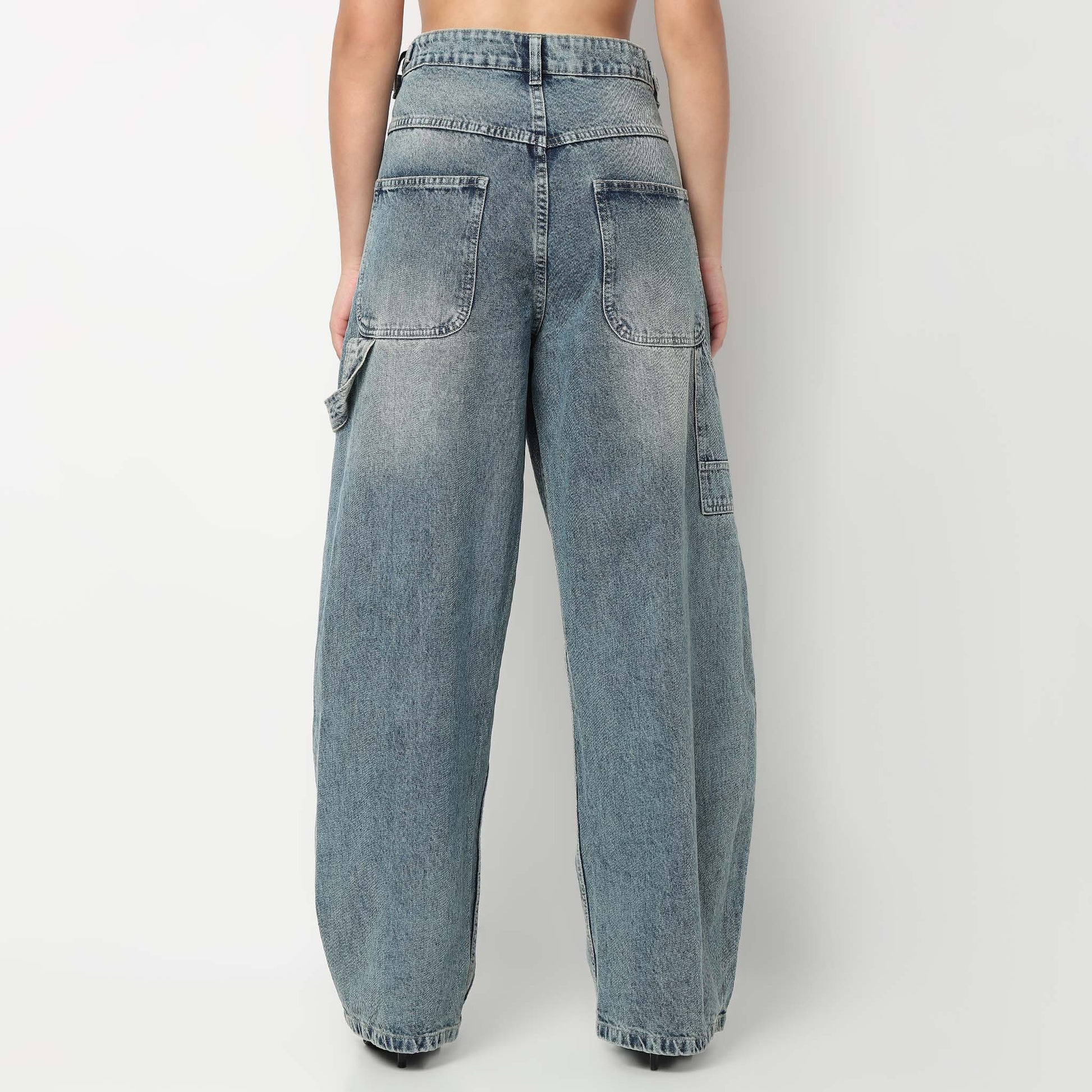 Low waist Barrel Fit Street Look Jeans