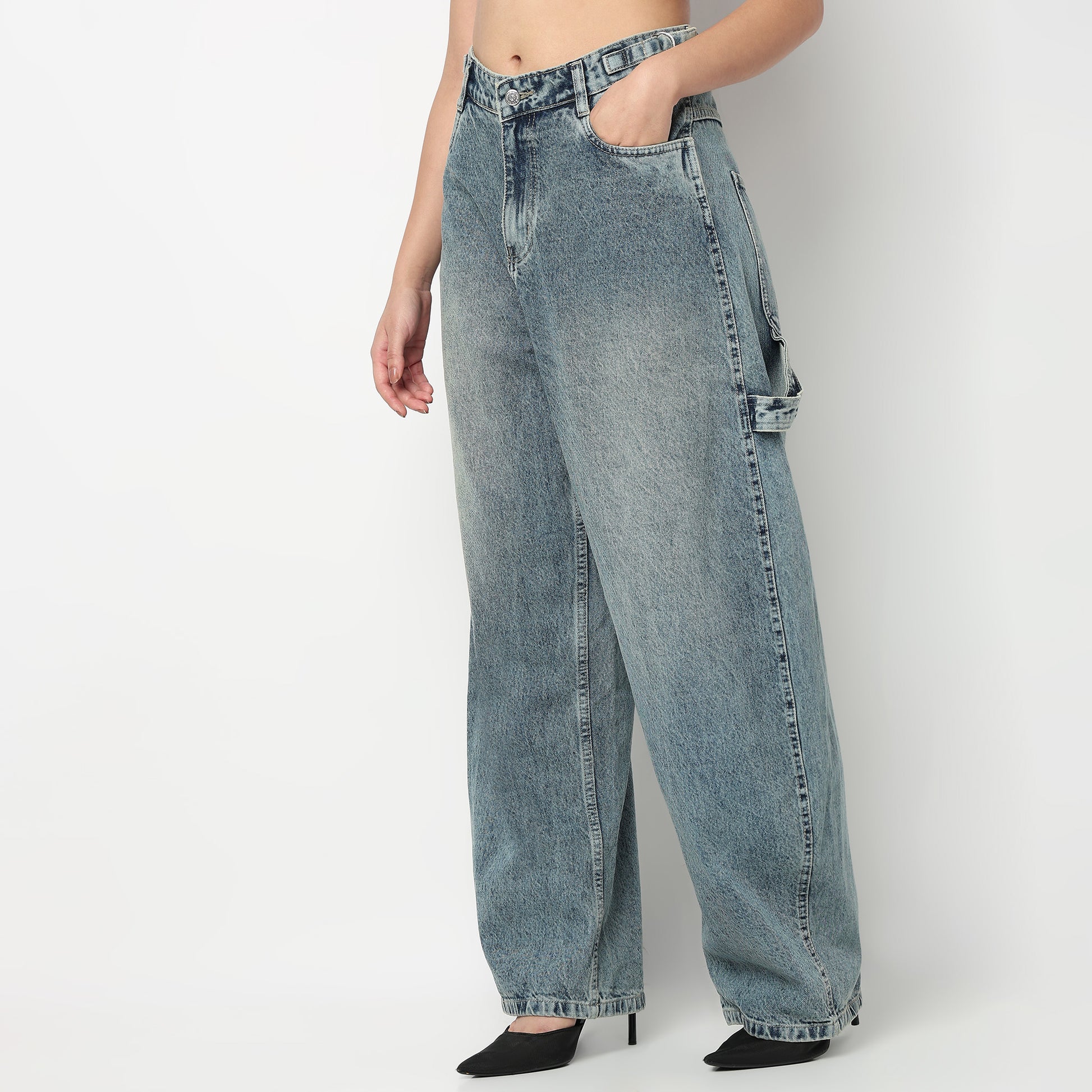 Low waist Barrel Fit Street Look Jeans
